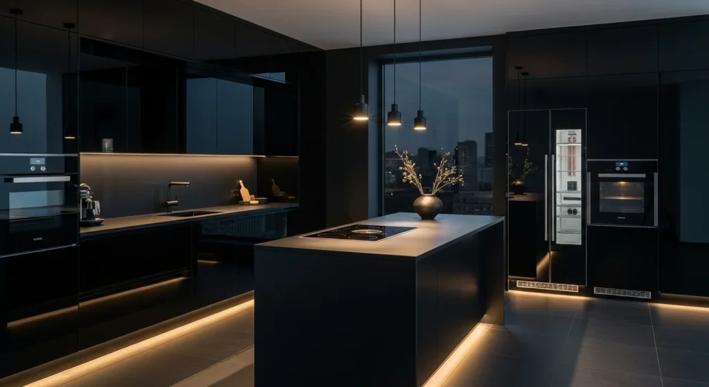 Dark Kitchen Theme Modern Bold Style