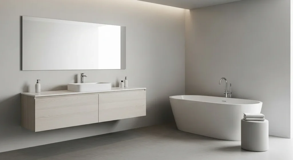 minimalist bathroom with clean layout and uncluttered design