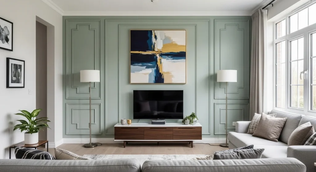 living room wall molding elegant modern interior design