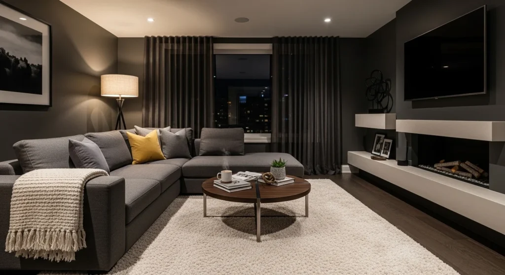 Dark Accent Family Room Ideas