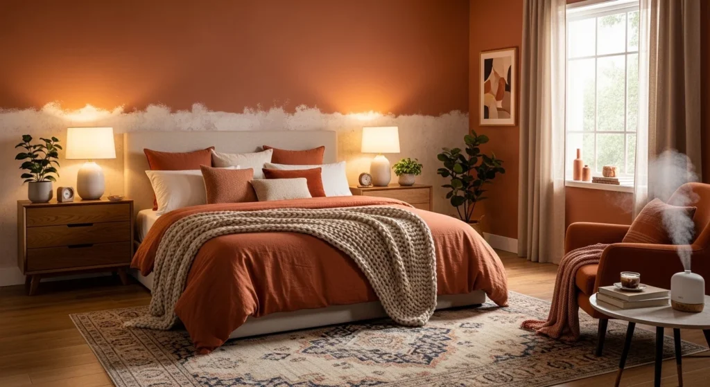 Terracotta Bedroom Warm Cozy Color Idea