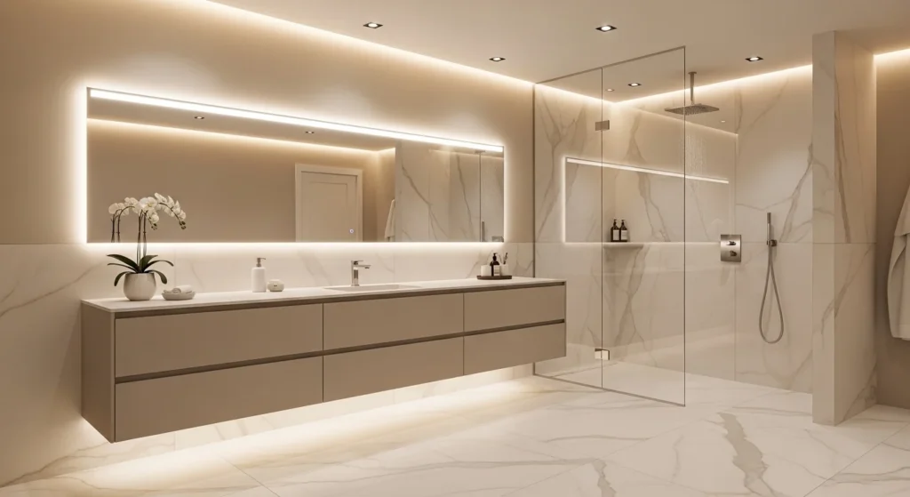 modern bathroom interior ideas 2026 with luxury spa style and minimal design