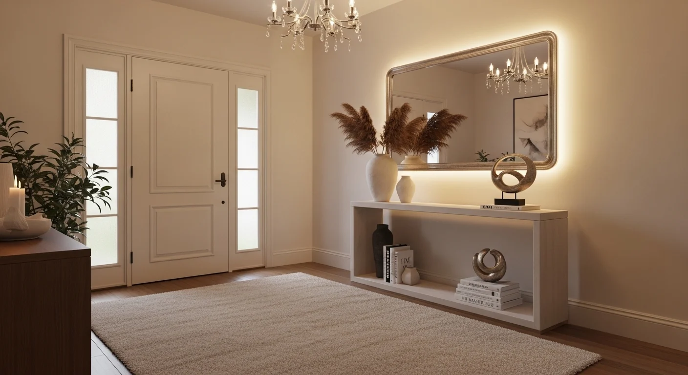 modern foyer ideas to welcome guests in 2026 with warm lighting and stylish entryway design