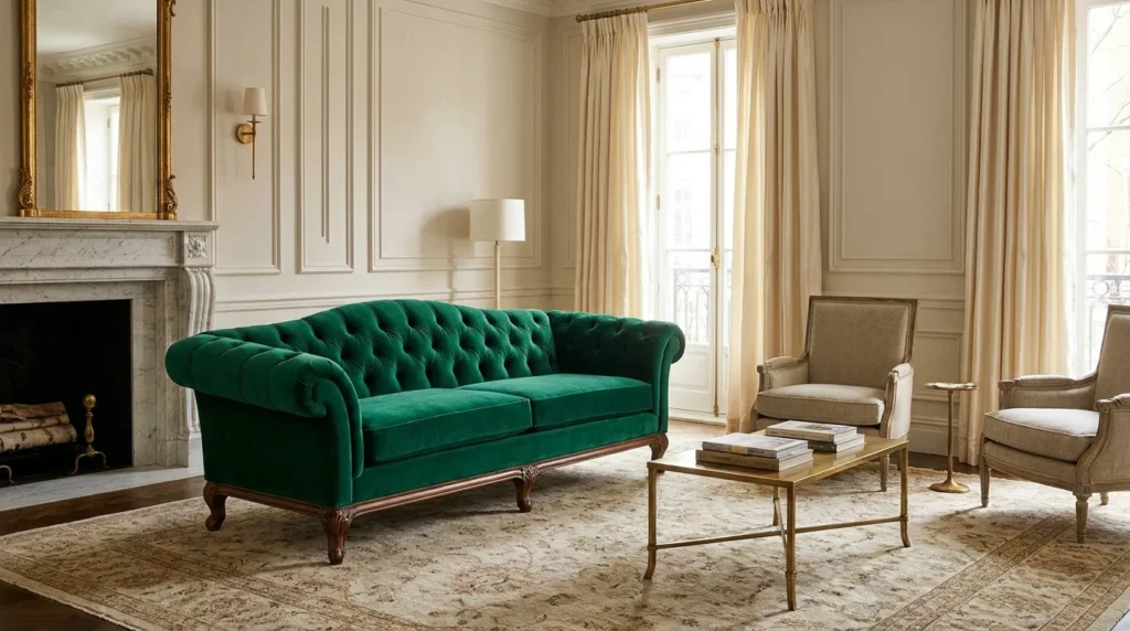 tufted luxury sofa elegant plush modern living room