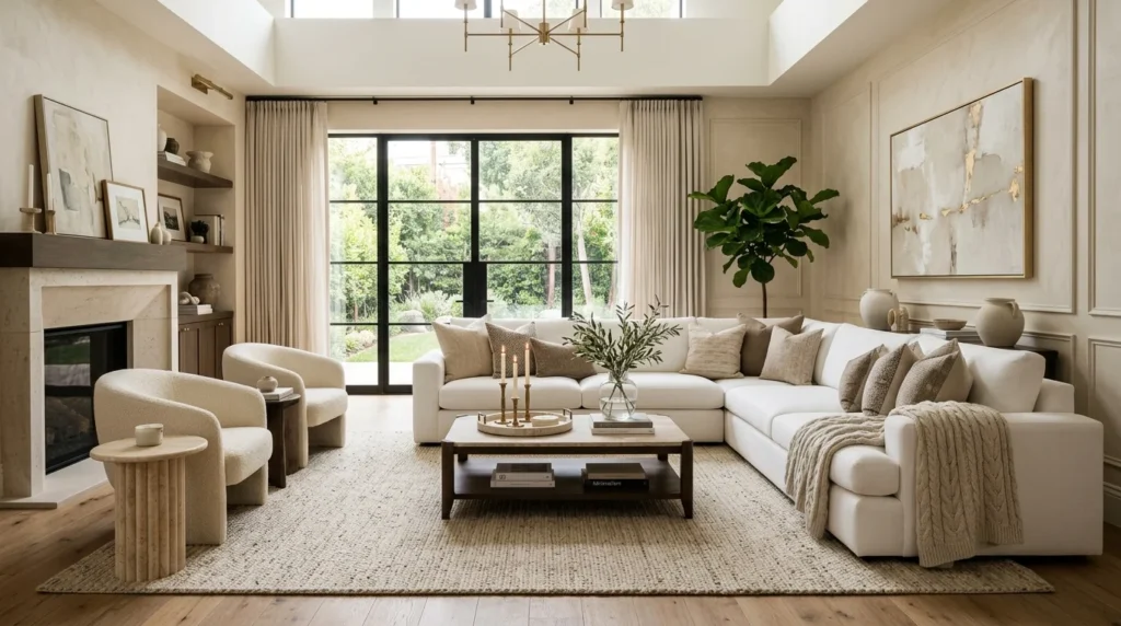 white sofa set bright luxury modern living room