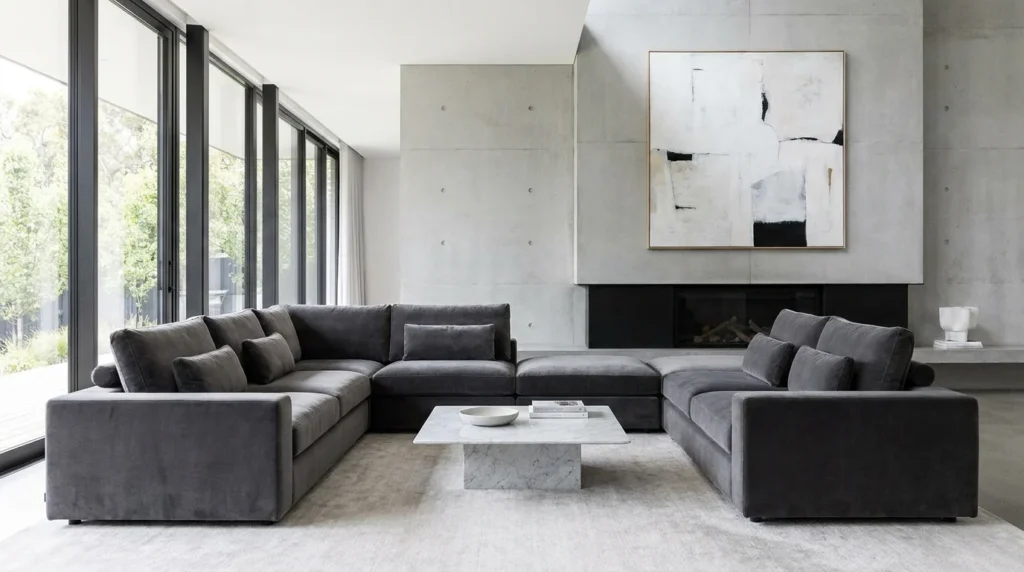 sectional luxury sofa spacious contemporary living room