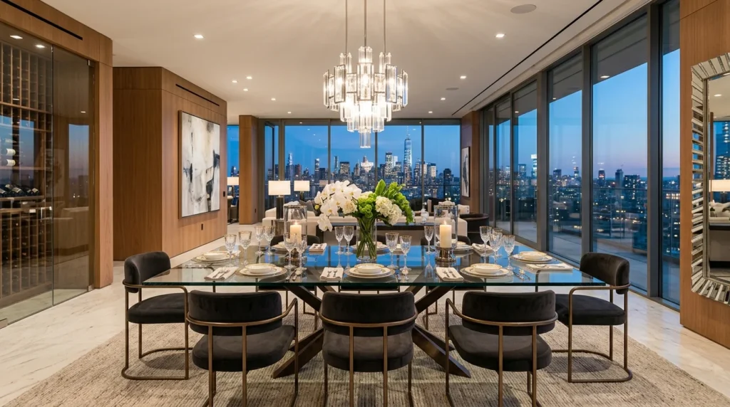 glass dining room modern luxury elegant interior design