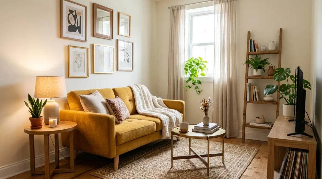 compact sofa set small living room modern aesthetic