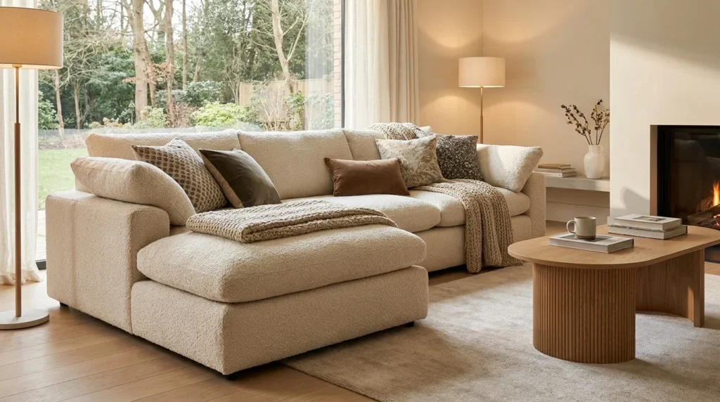 plush cushion luxury sofa cozy elegant interior design