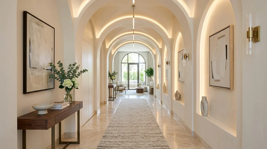 arched hallway design elegant modern luxury interior
