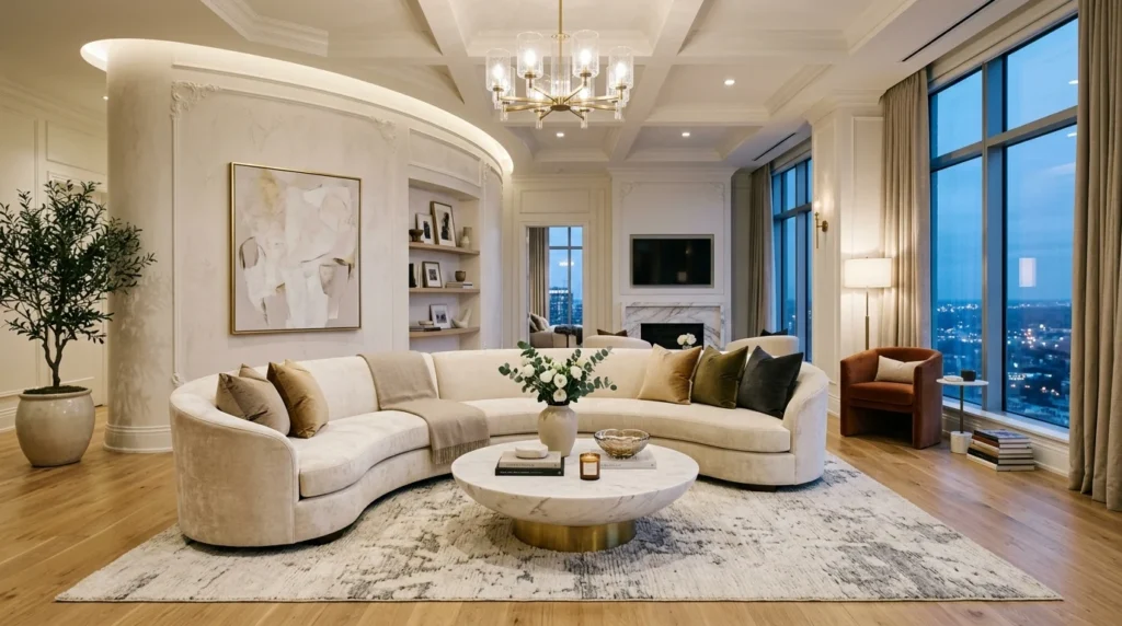 curved sofa set luxury modern living room design