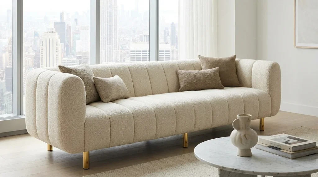 ribbed texture luxury sofa stylish modern living room