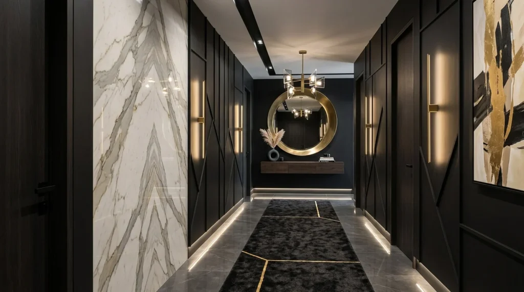 bold hallway design statement modern luxury aesthetic