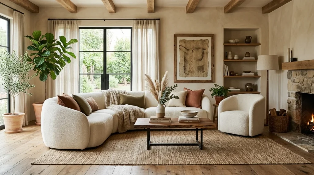 organic modern sofa set earthy cozy living room