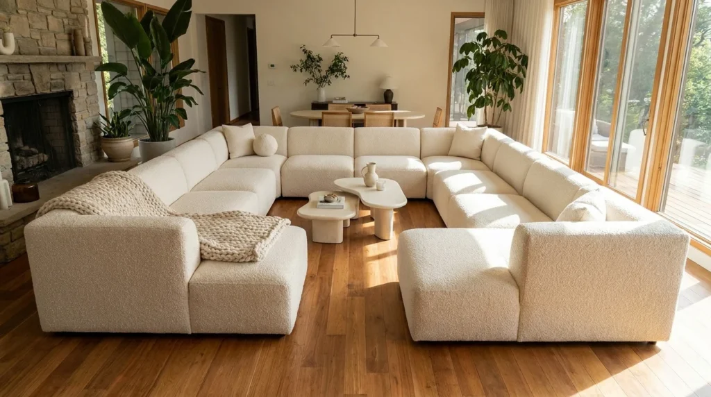modular luxury sofa with cozy modern living room layout
