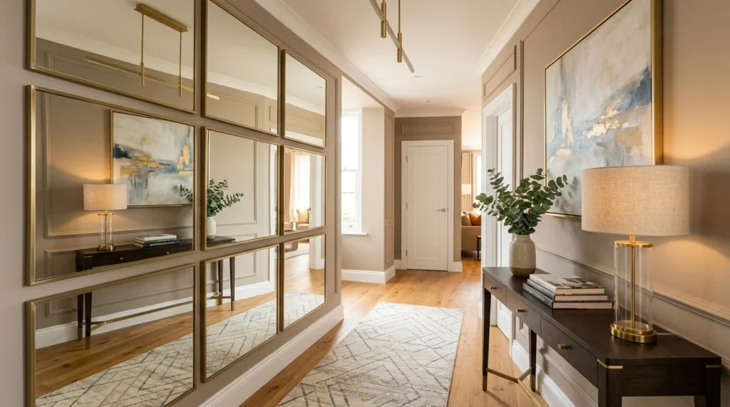 hallway mirror wall decor elegant modern aesthetic design