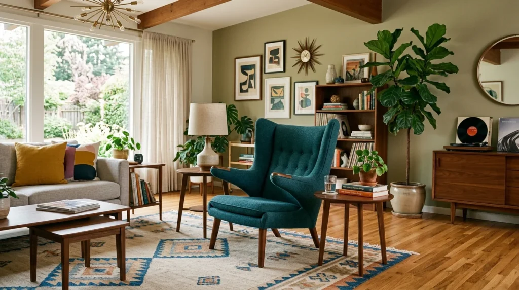 mid century modern chair stylish living room setup