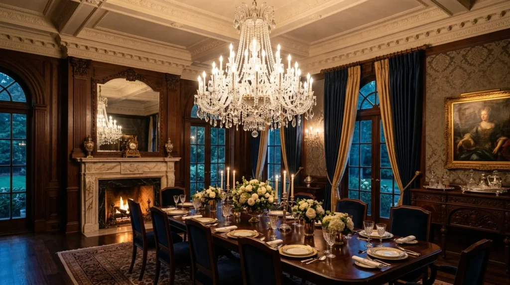 statement chandelier dining room modern luxury interior design