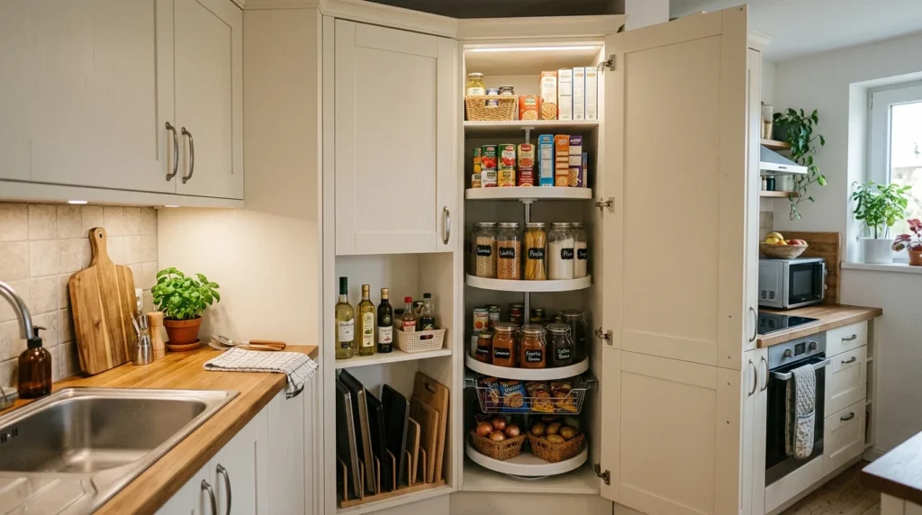 compact corner pantry for small kitchen smart storage solution