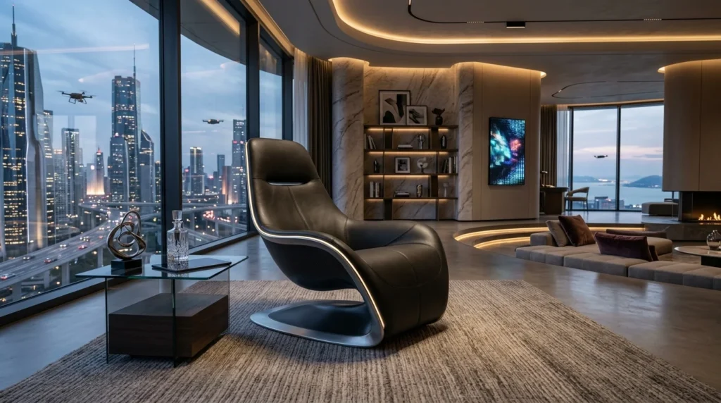 futuristic modern chair luxury living room aesthetic