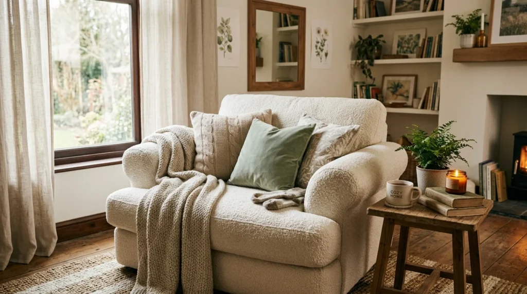oversized cozy chair soft comfortable modern living room