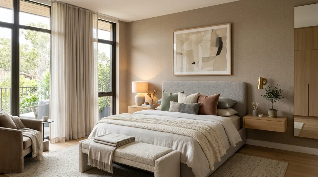 soft textured bedroom walls elegant modern luxury interior