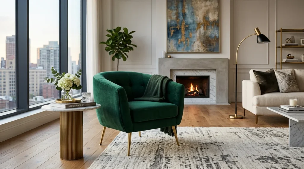 velvet accent chair luxury modern living room decor