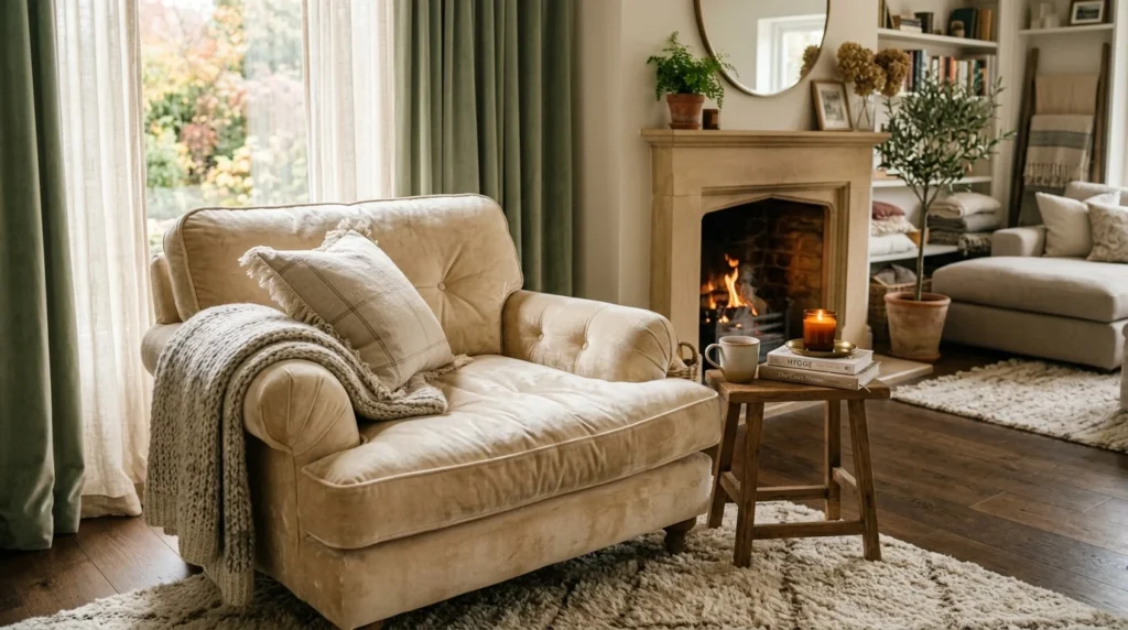 plush cozy chair soft luxury living room decor