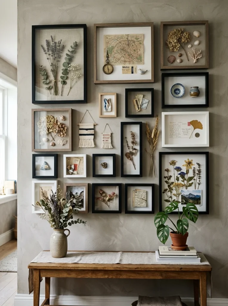 IKEA RIBBA frame converted into a decorative shadow box.