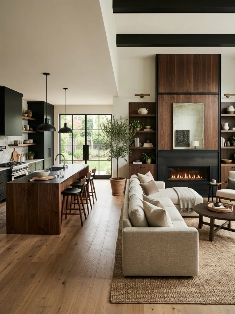 Comfortable lived-in lounge chair corner styled for everyday relaxation rather than perfection.