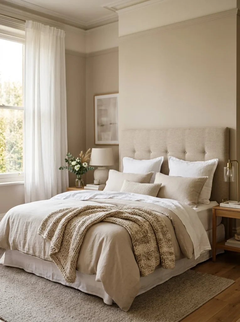 Fresh linen bedding creating a seasonal bedroom refresh.