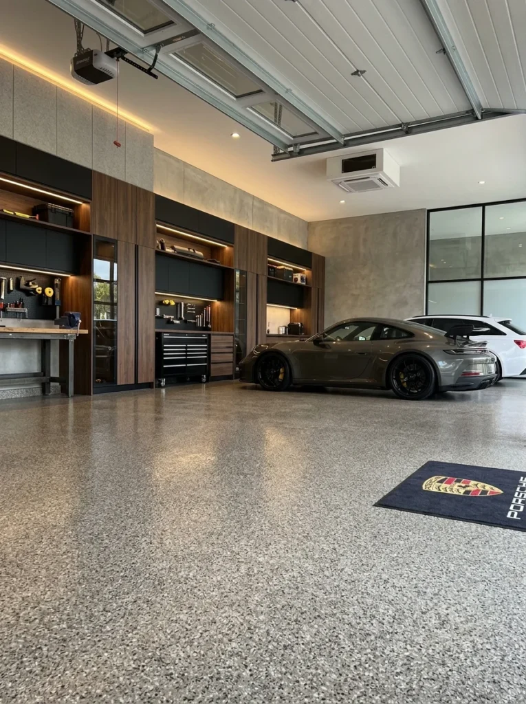 Quartz epoxy garage floor.