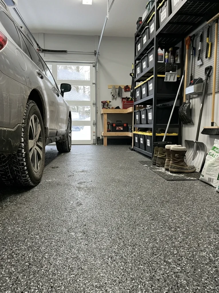 Anti-slip garage floor coating.