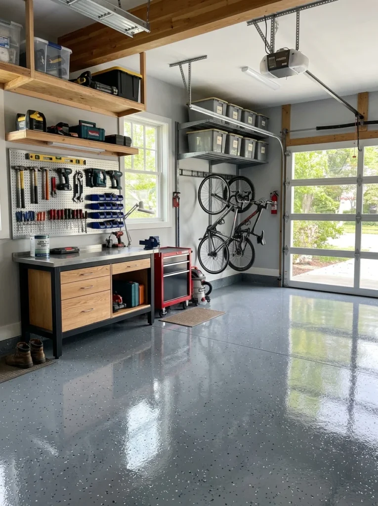 Water-based epoxy garage floor.