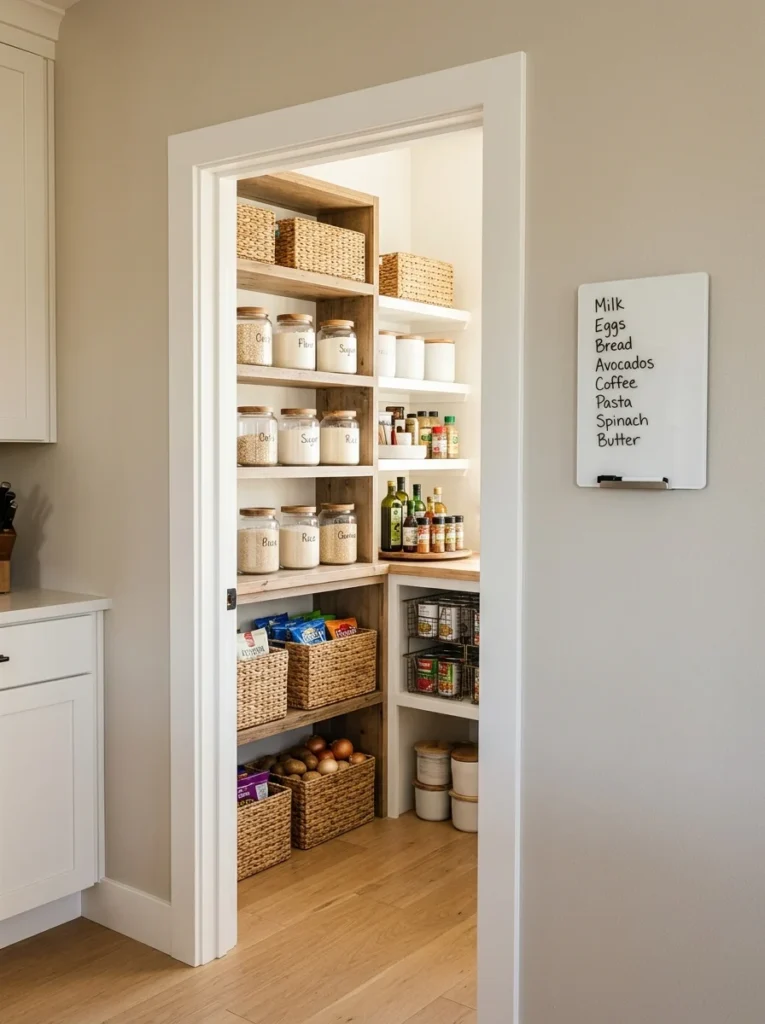 Pantry whiteboard used for a running grocery list