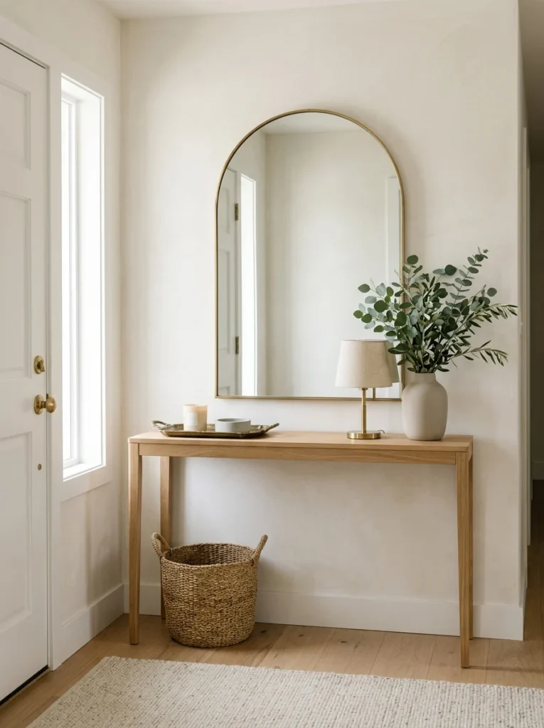 Clean and thoughtfully edited minimalist entryway decor