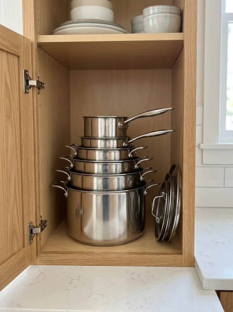 esting cookware set maximizing kitchen cabinet space