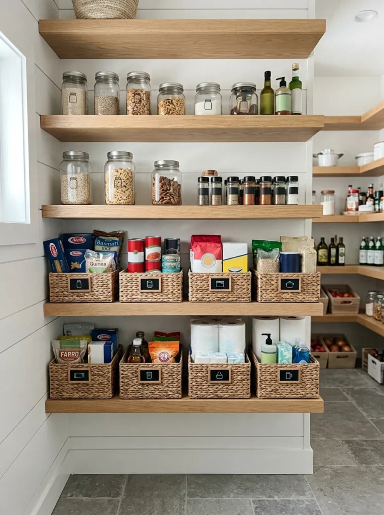 dicated pantry shelf for backup food supplies