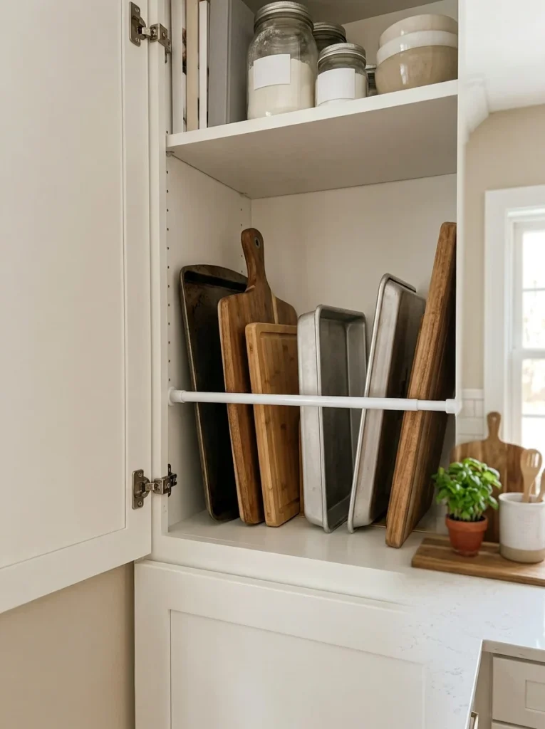 kitchen cabinet organization hacks