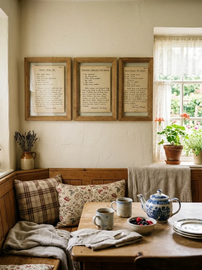 Vertical herb garden on a kitchen wall.