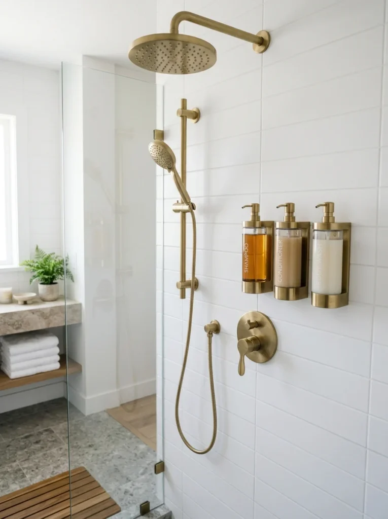 Wall-mounted shampoo and body wash dispensers