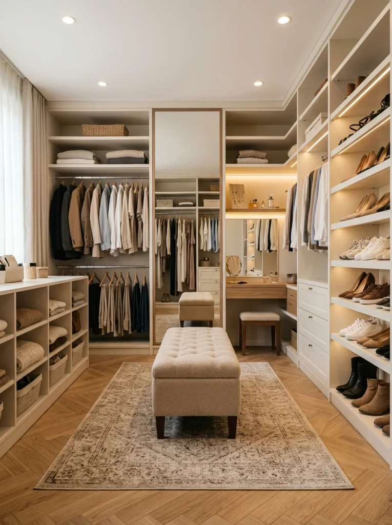 Compartmentalized drawer organizing jewelry and closet accessories