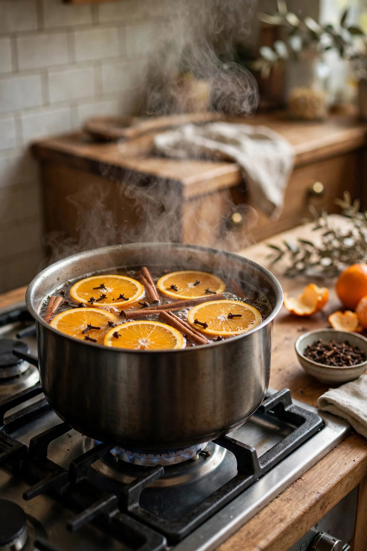 Fall simmer pot on a stove
