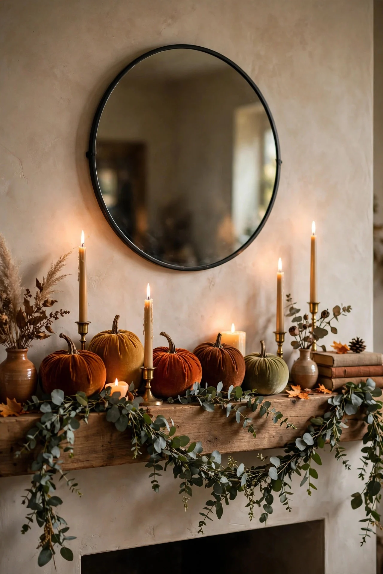 15 Fall Mantel Decor Ideas With Pumpkins & Garlands