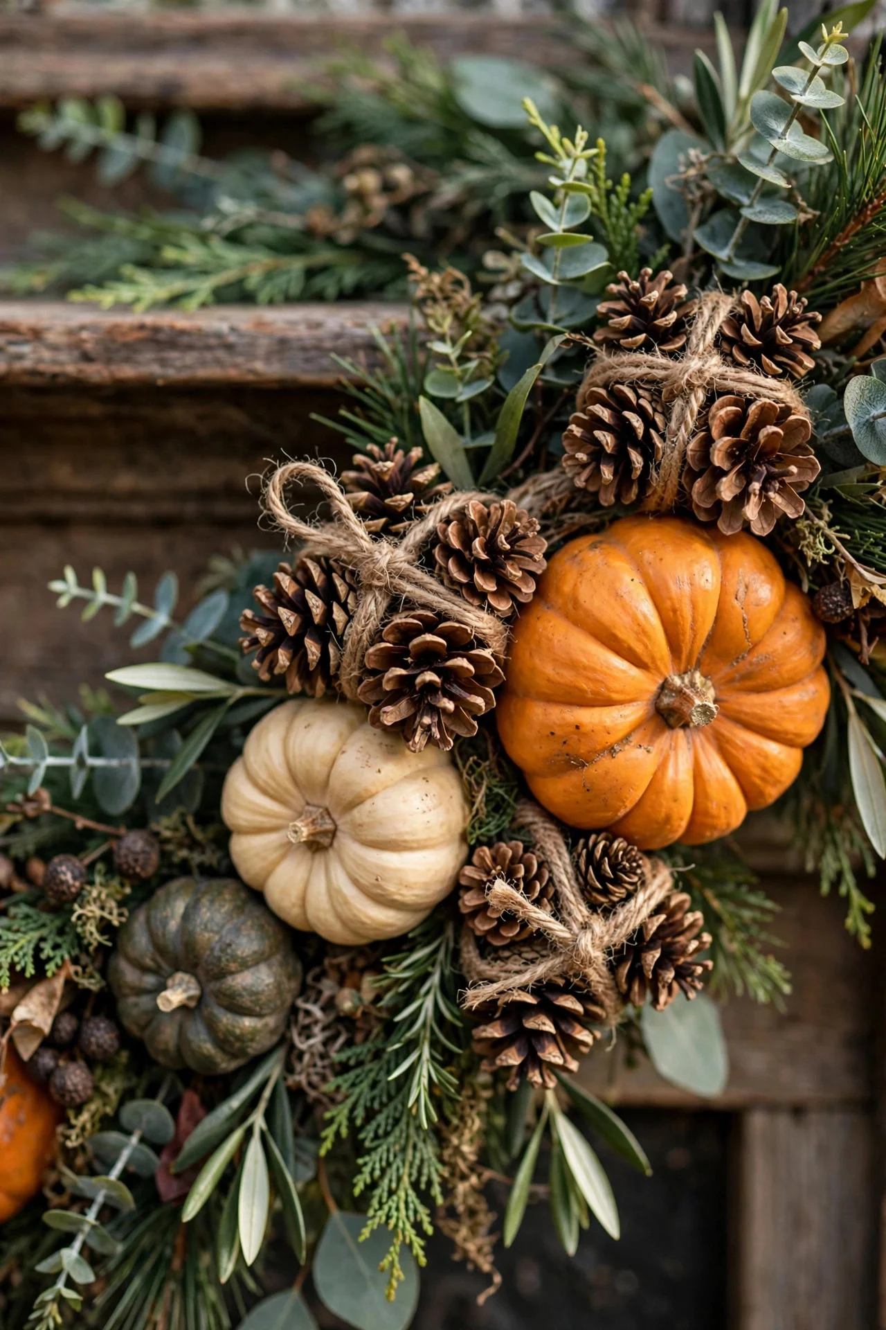 Pinecone clusters as mantel filler