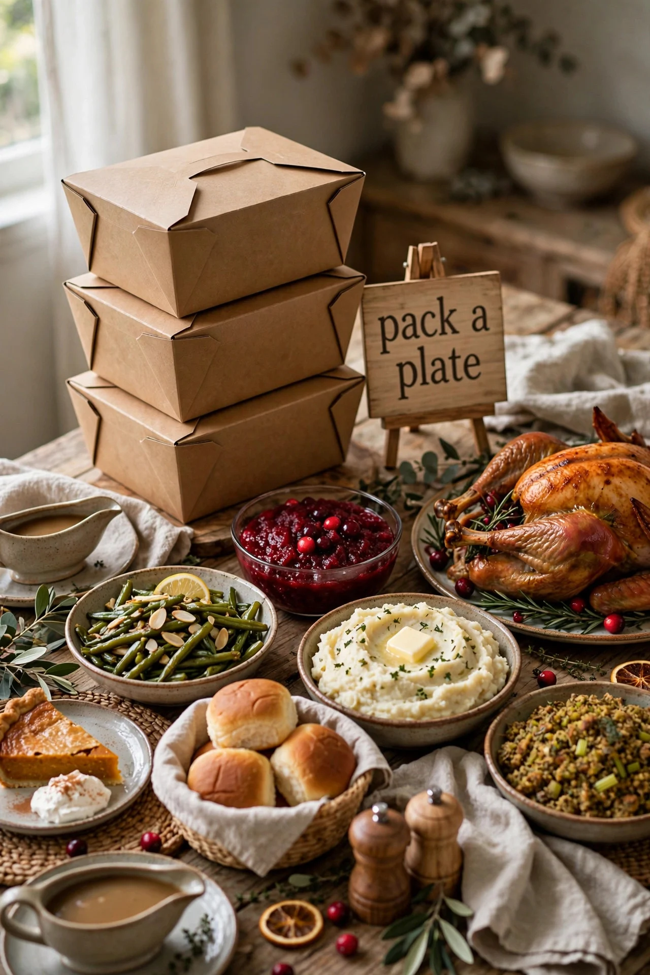 Kraft leftover boxes as Friendsgiving party favors