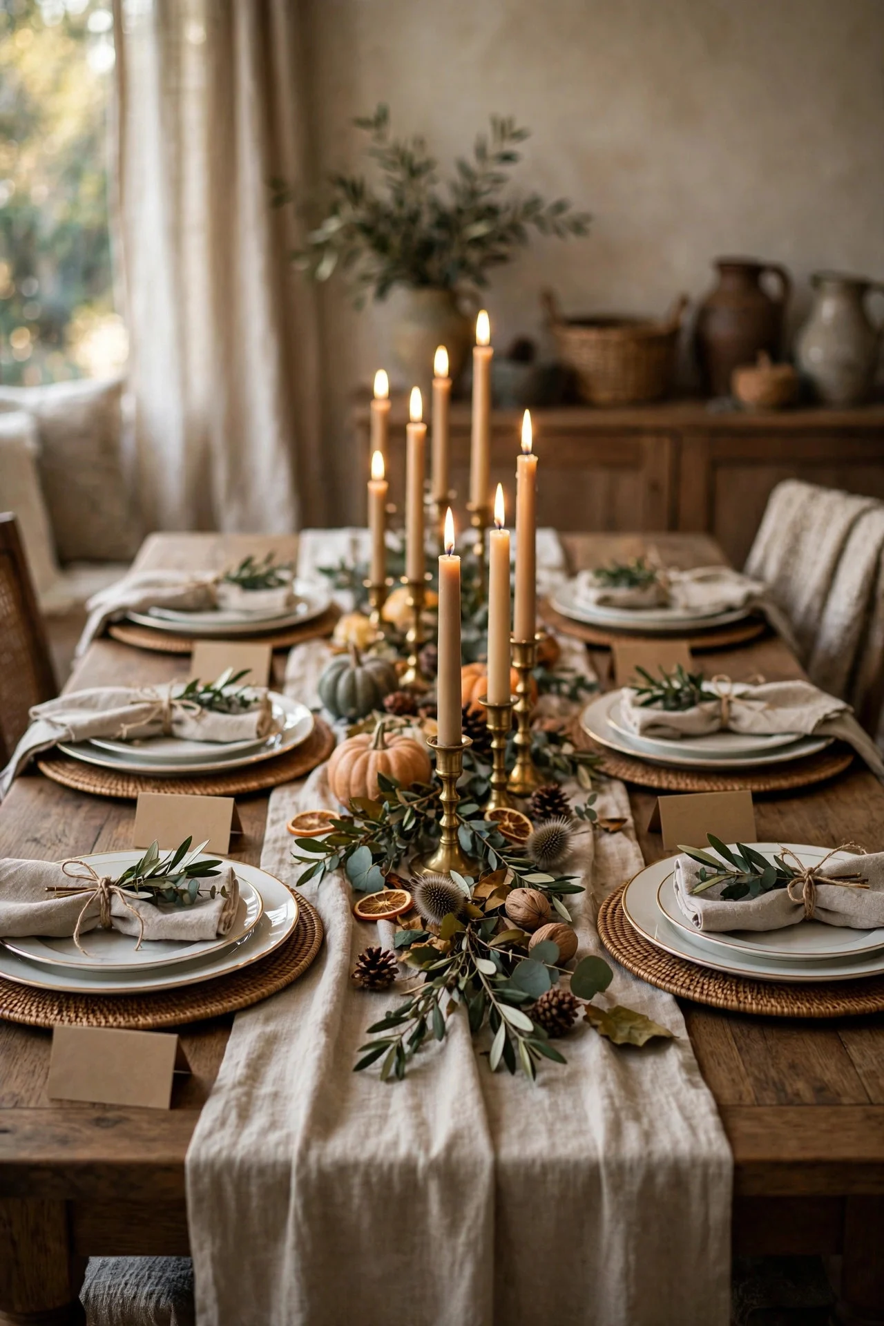 16 Thanksgiving Table Setting Ideas (Runners, Place Cards & More)