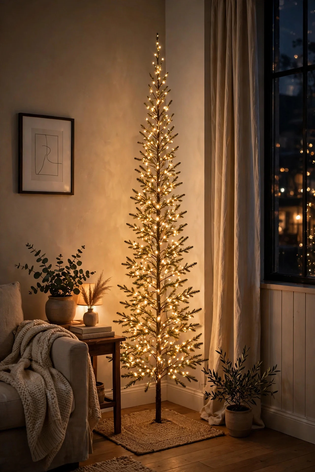 13 Skinny Christmas Tree Ideas for Tight Corners