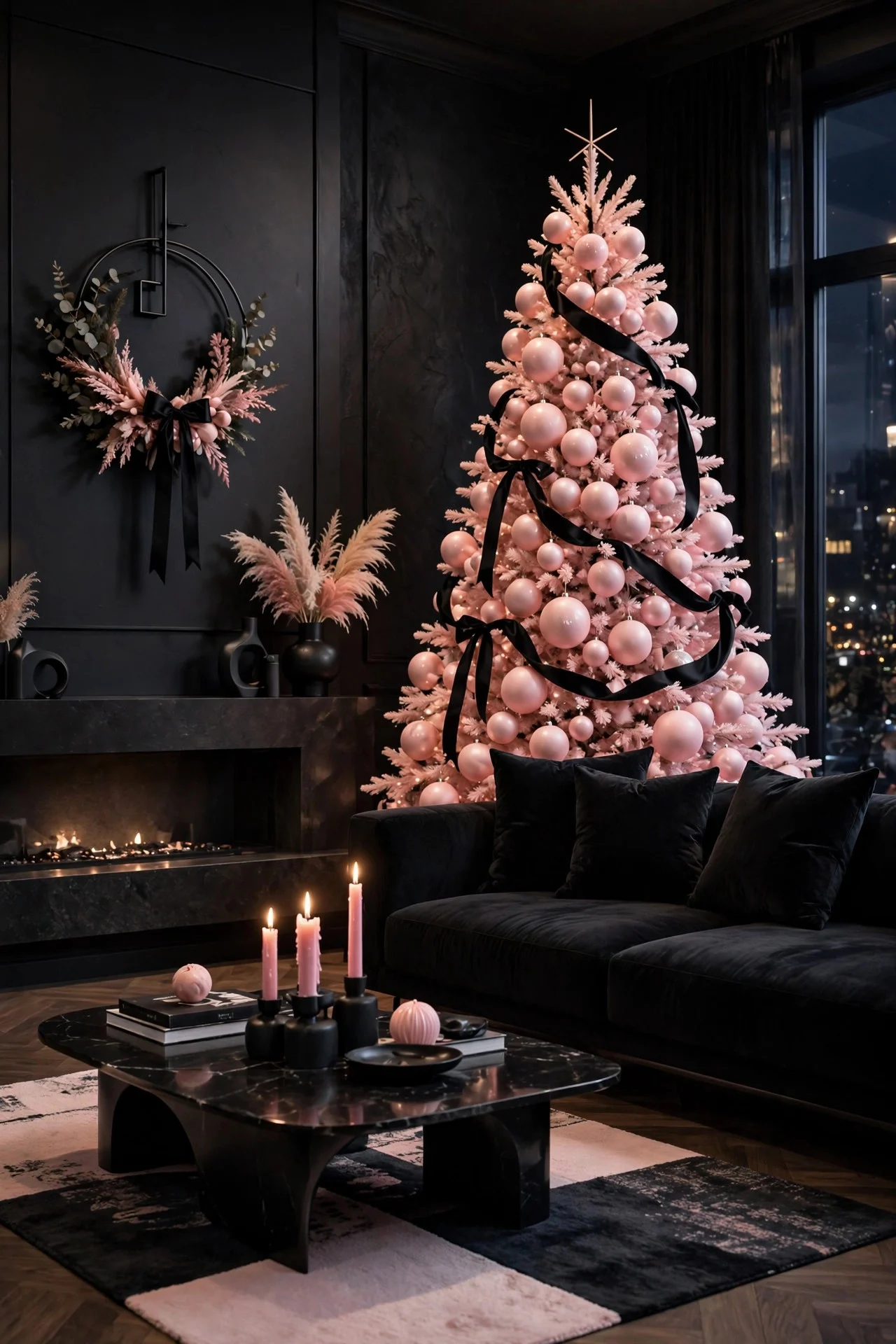 13 Pink and Black Christmas Decor Ideas (Bold & Modern)