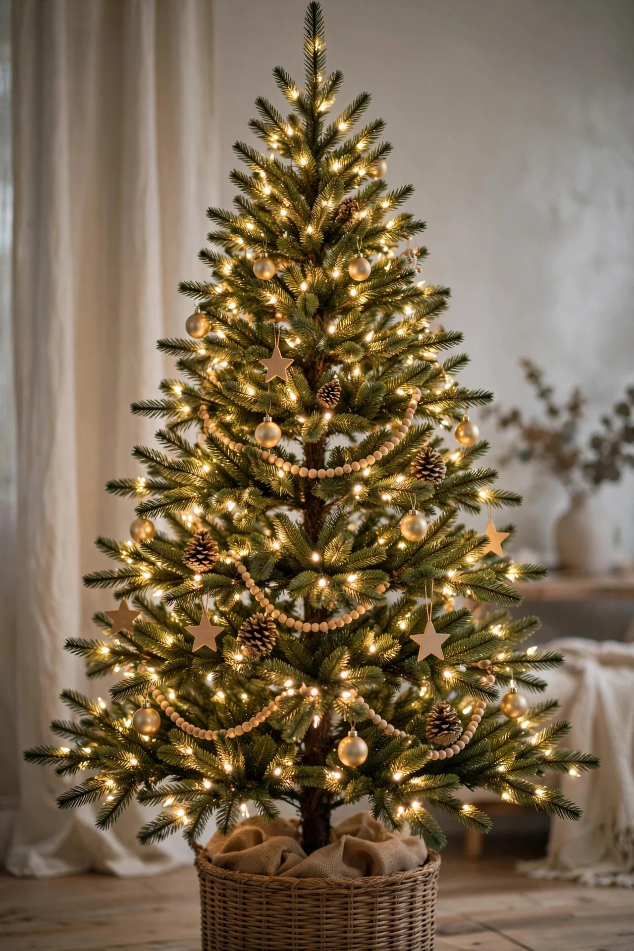 Christmas tree with matching warm-white lights